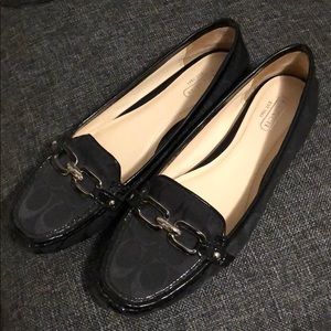 Coach “C” black loafers